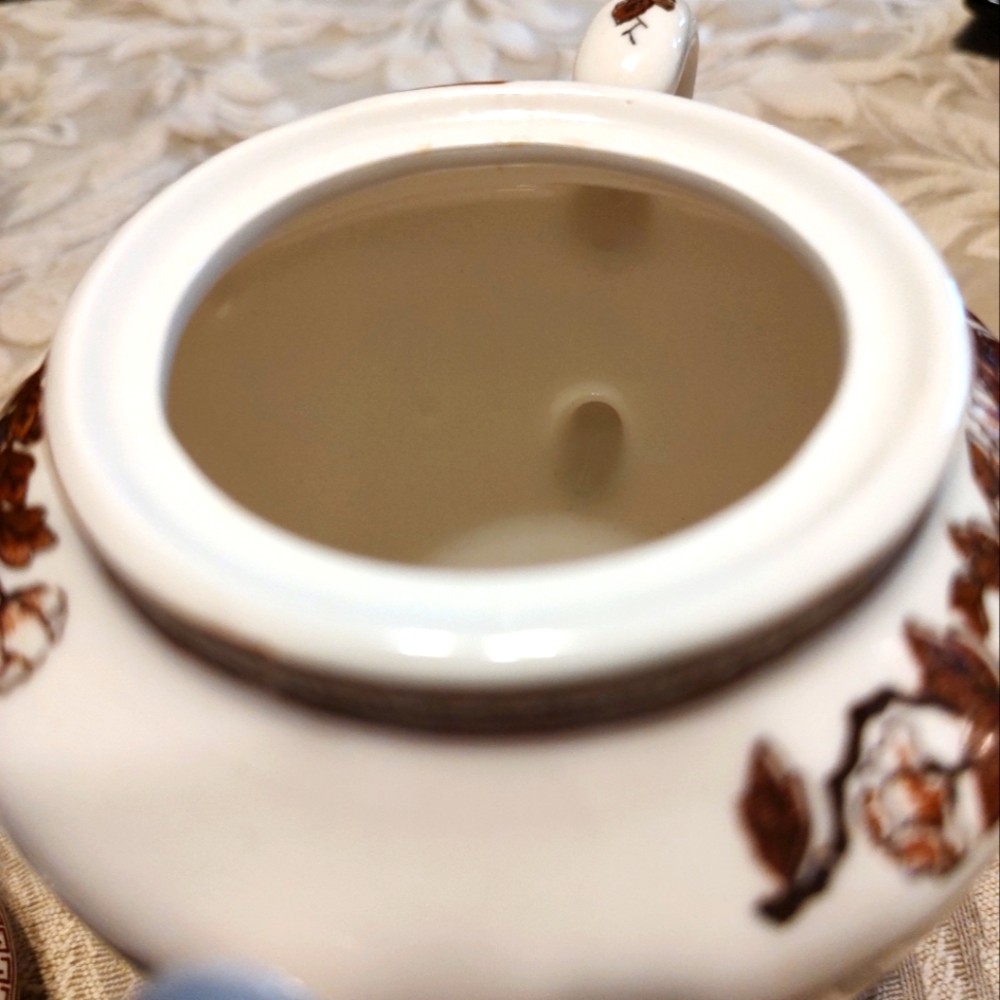 🍂⛩️🍂Beautiful True Antique Nasco Japan Asian Oriental Ceramic Sugar Bowl & Lid - Picture 8 of 14